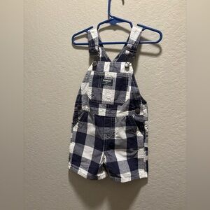 OshKosh B’Gosh Overalls Blue & White Buffalo Plaid Size 18 Months